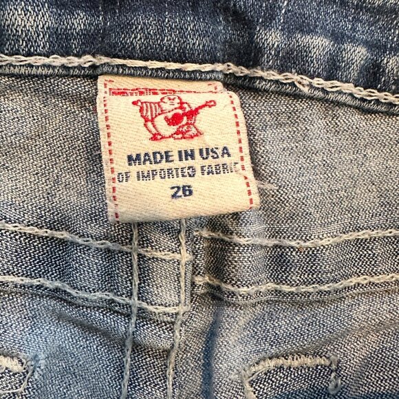 Y2K True Religion Section Johnny Hippie Tie Dye Women’s Denim Cut Off Shorts 26 - Picture 6 of 7